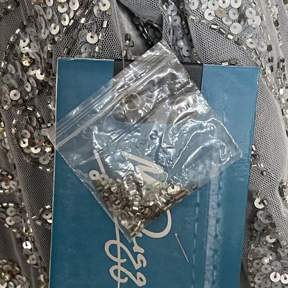 Mac Duggal Gown Dress Size 16 Beaded Sequined Illusion Sheath Dress 5521 $498 - Picture 12 of 16